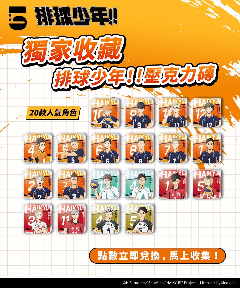 【限量】排球少年!!壓克力磚｜3/31 起陸續出貨